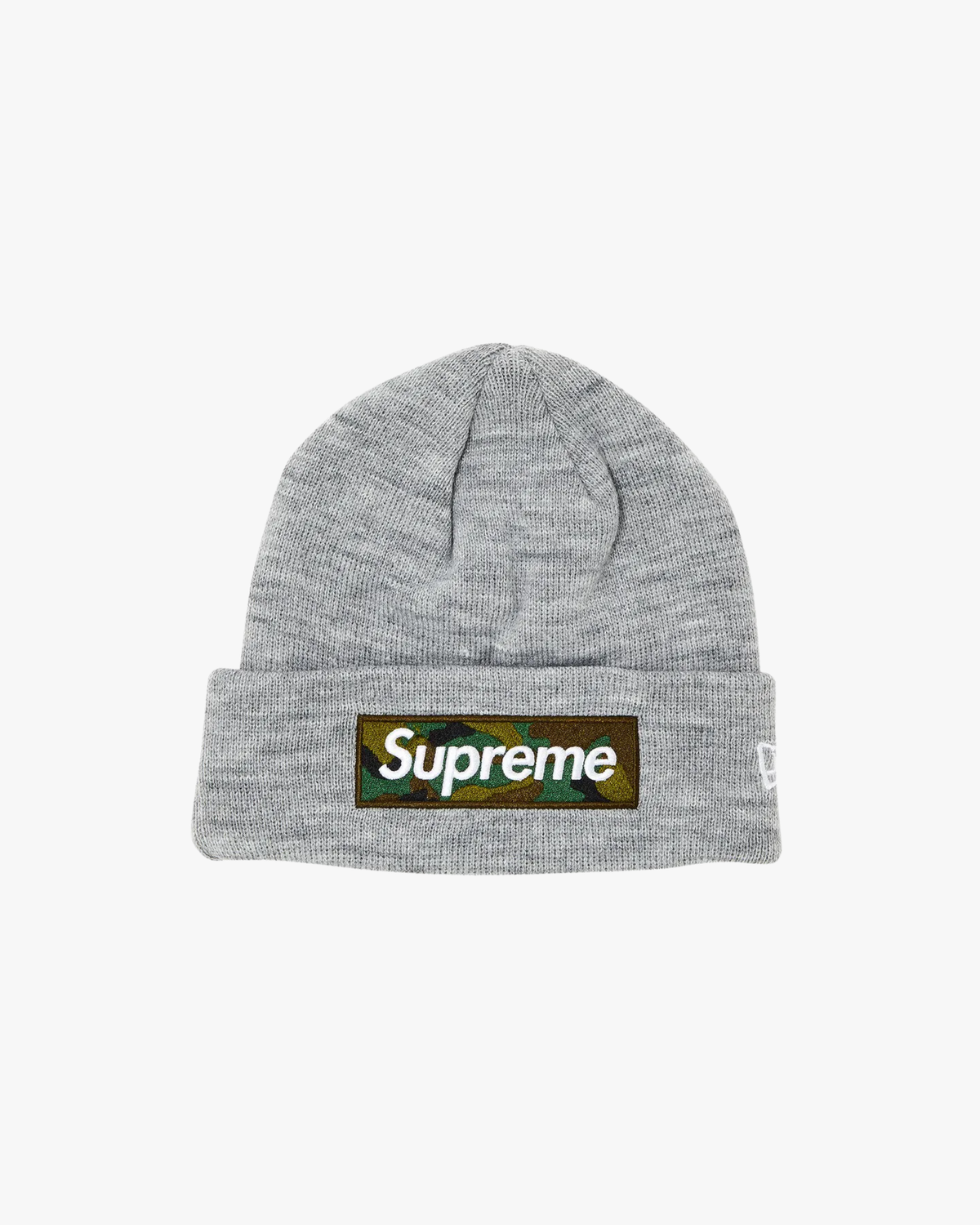 Supreme New Era Box Logo Beanie (FW23) Heather Grey