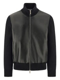 Ferragamo bomber jacket in leather and wool