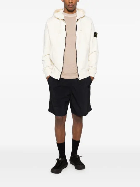 Stone Island 6100061 organic cotton fleece regular-fit zip-up hoodie with pockets