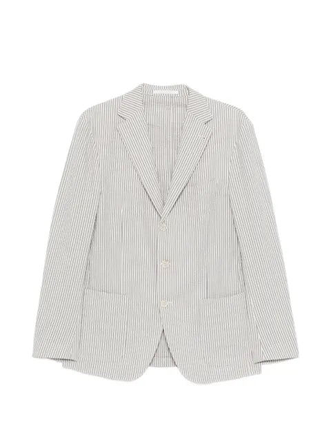 Eleventy striped single-breasted jacket