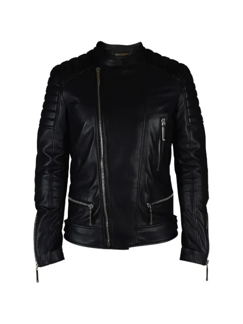 Philipp Plein quilted zip biker jacket