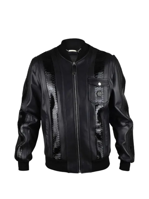 Philipp Plein bomber jacket with python panel