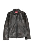 Diesel coach jacket in treated leather