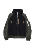 sacai panelled zip-fastening jacket