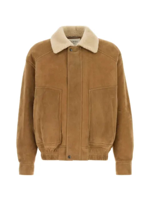 Saint Laurent shearling-collar suede jacket