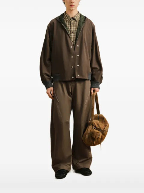 CROQUIS mock-layer V-neck hooded jacket