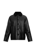 Jil Sander shearling-collar leather jacket