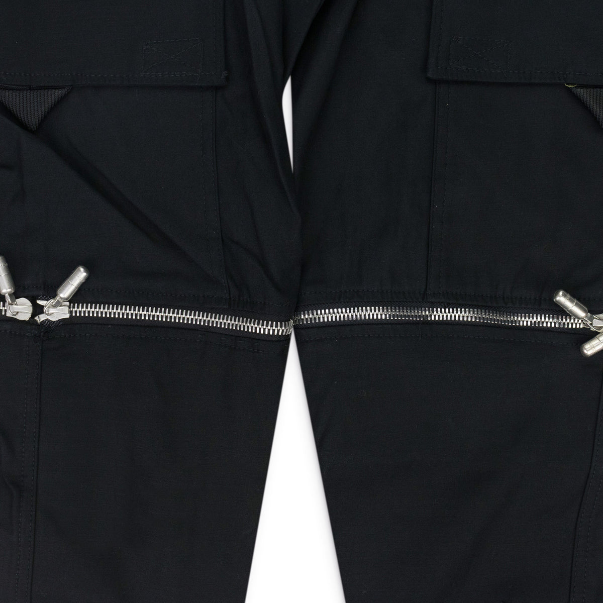 Black Half Zip Cargo Pants