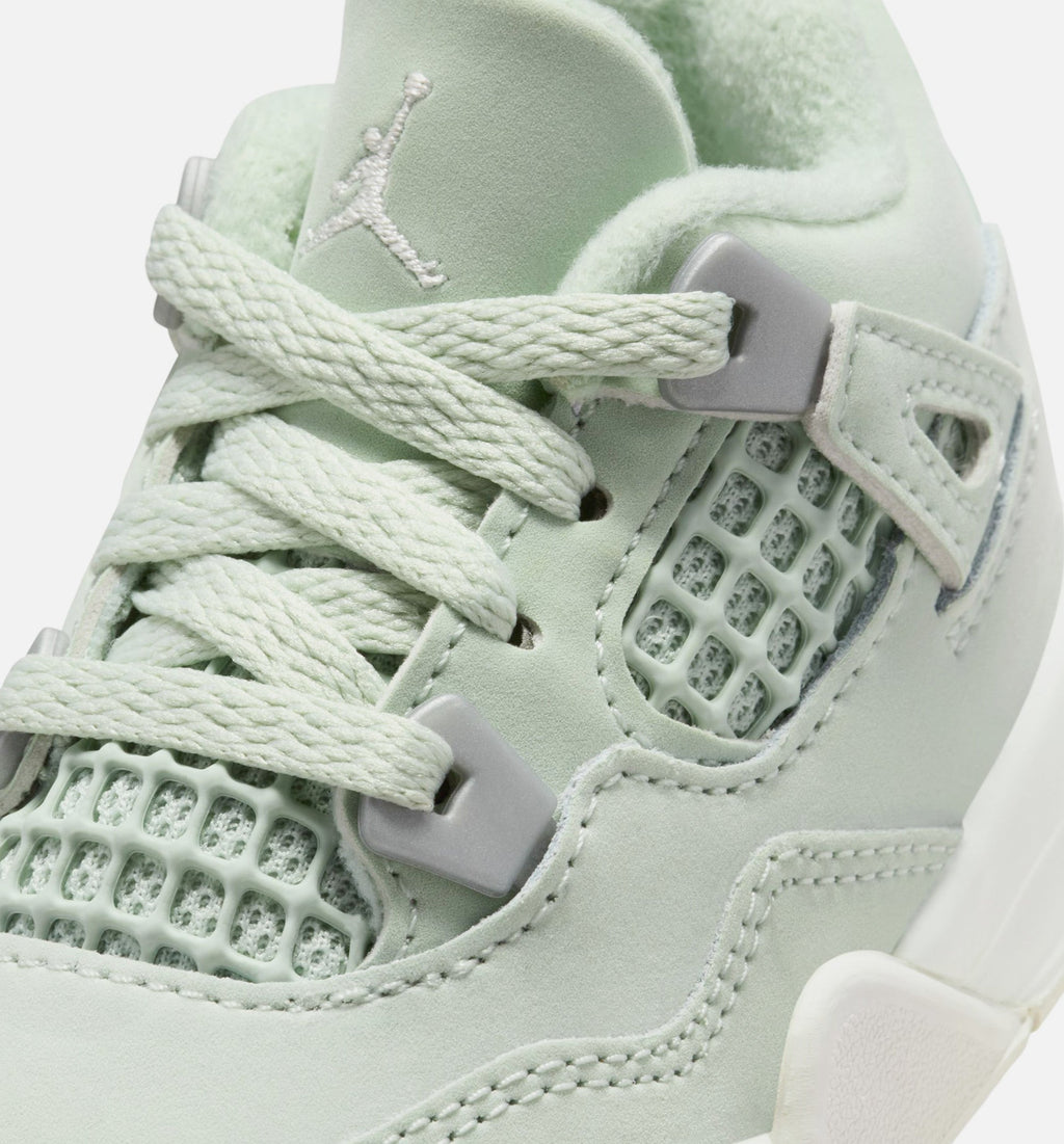 Air Jordan 4 Retro Abundance Infant/Toddler Lifestyle Shoe - Seafoam/Sail/Metallic Silver