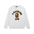 Bape Arch Letter Shark Ape Head Washed Oversized Crewneck Streetwear