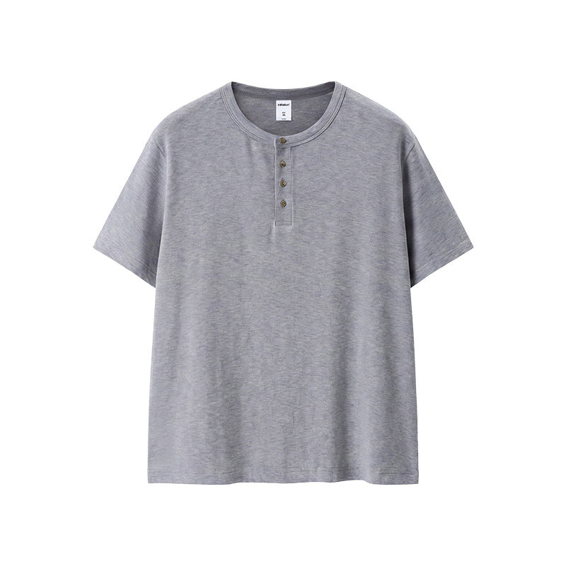 INFLATION Old Money Henley Short-Sleeve T-Shirt – Relaxed Loose Fit