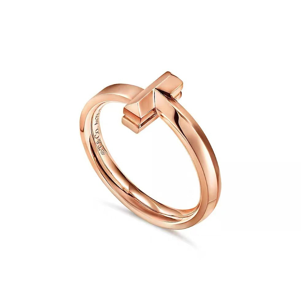 Tiffany Style Knot Cubic Zirconia 18K Gold-Plated Ring