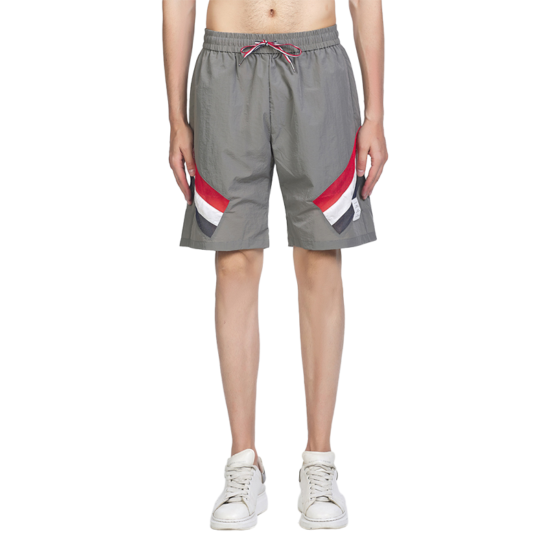 Thom Browne Style Men's diagonal striped beach pants