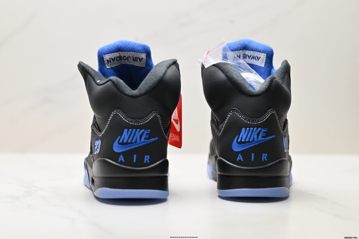 Air Jordan 5 Retro Black Royal Blue White Sneakers