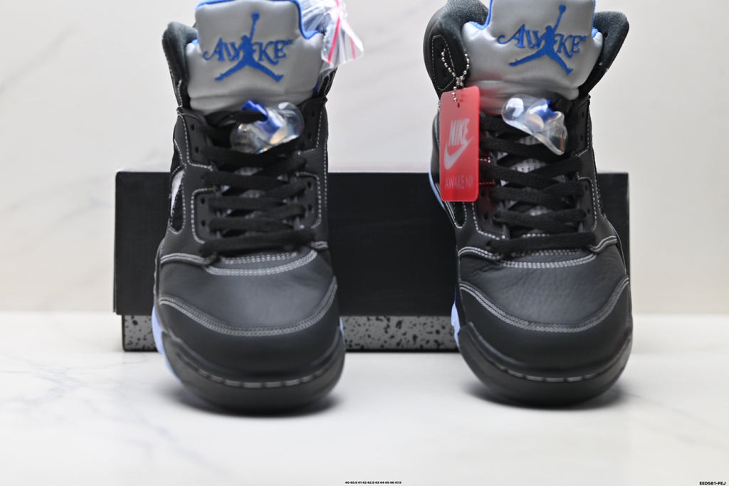 Air Jordan 5 Retro Black Royal Blue White Sneakers
