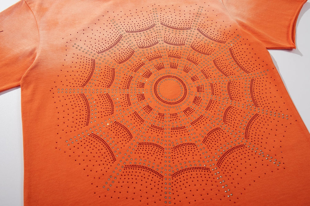 MAJESTIK Rhinestone Spiderweb Graphic T-Shirt