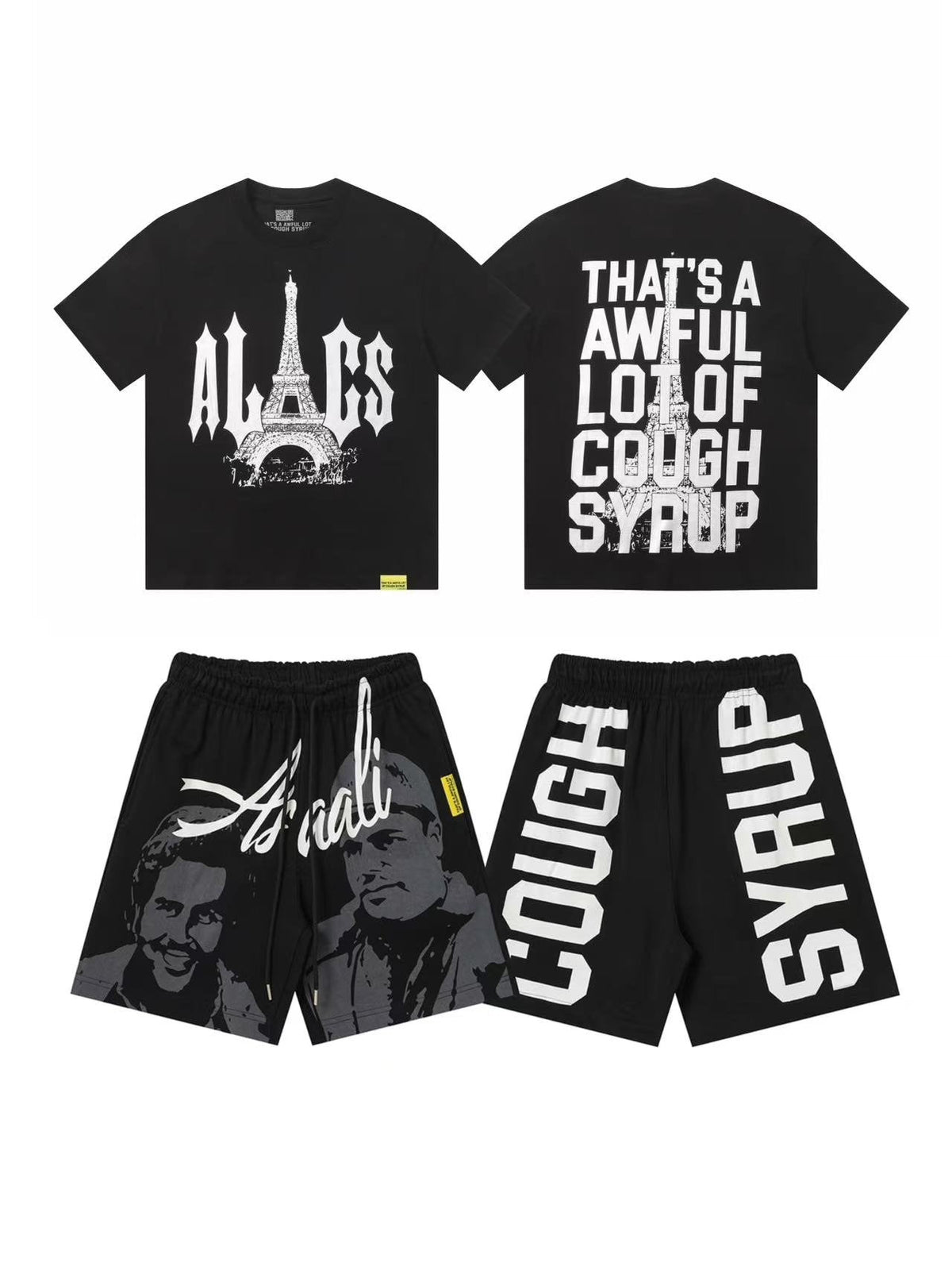 THAT'S A AWFUL LOT OF COUGH SYRUP Paris Eiffel Graphic Short-Sleeve Set