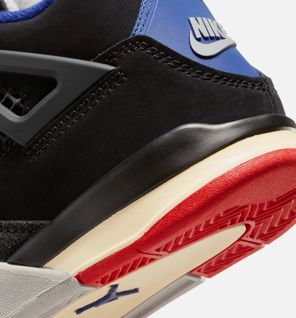 Air Jordan 4 Retro Rare Air | Preschool Lifestyle Shoe | Black/Fire Red/Deep Royal Blue