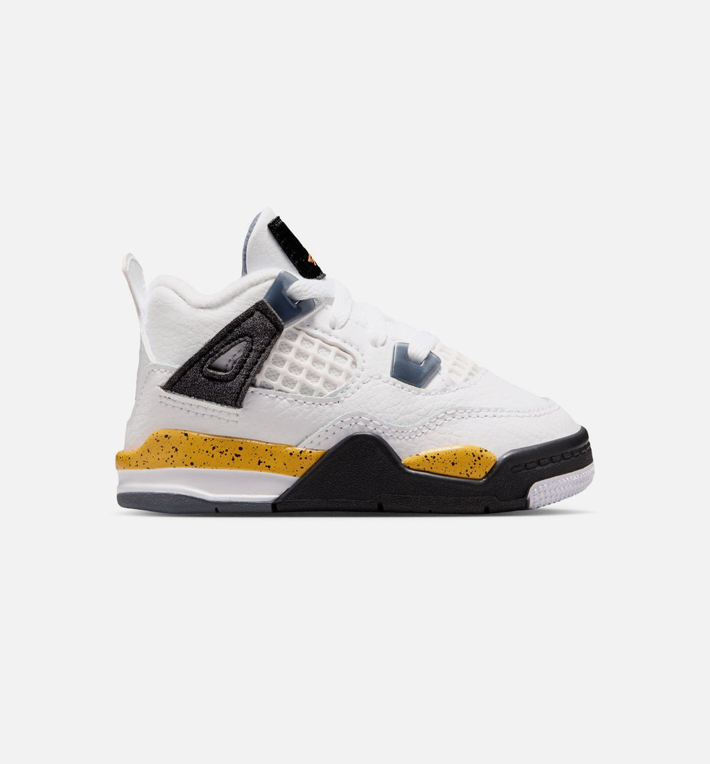 Air Jordan 4 Retro Rare Air Tour Yellow Infant & Toddler Lifestyle Shoes - White/Dark Blue Grey/Black/Tour Yellow
