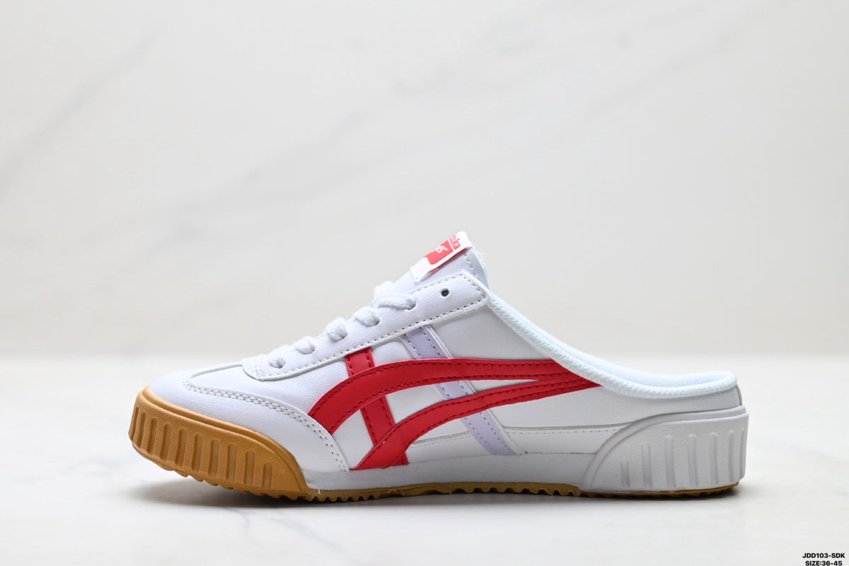 Onitsuka Tiger Retro Low Top White Red Gum Unisex Shoes Style 01