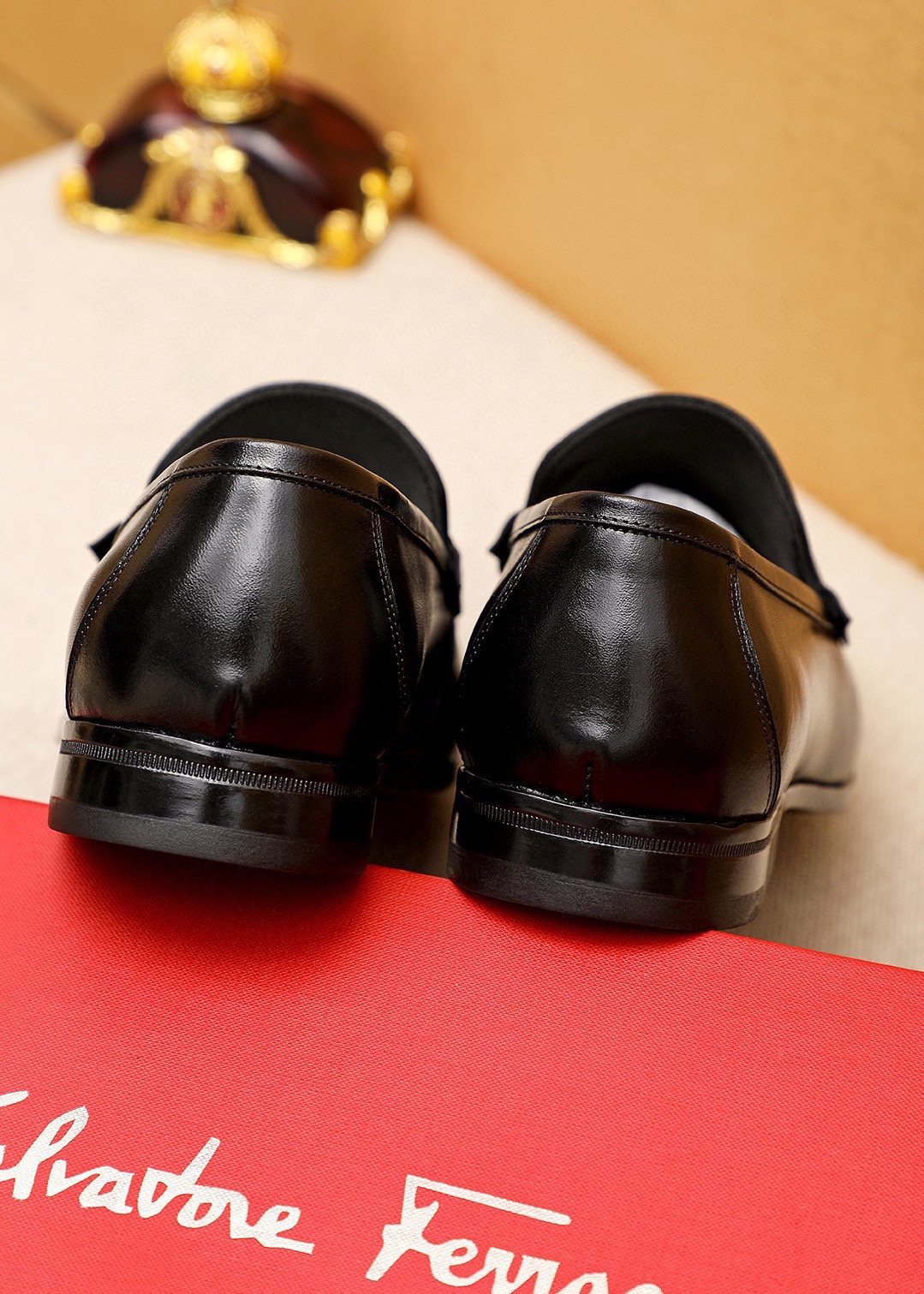Ferragamo Black Buckle Loafers - Smooth Leather Upper, Rubber Outsole