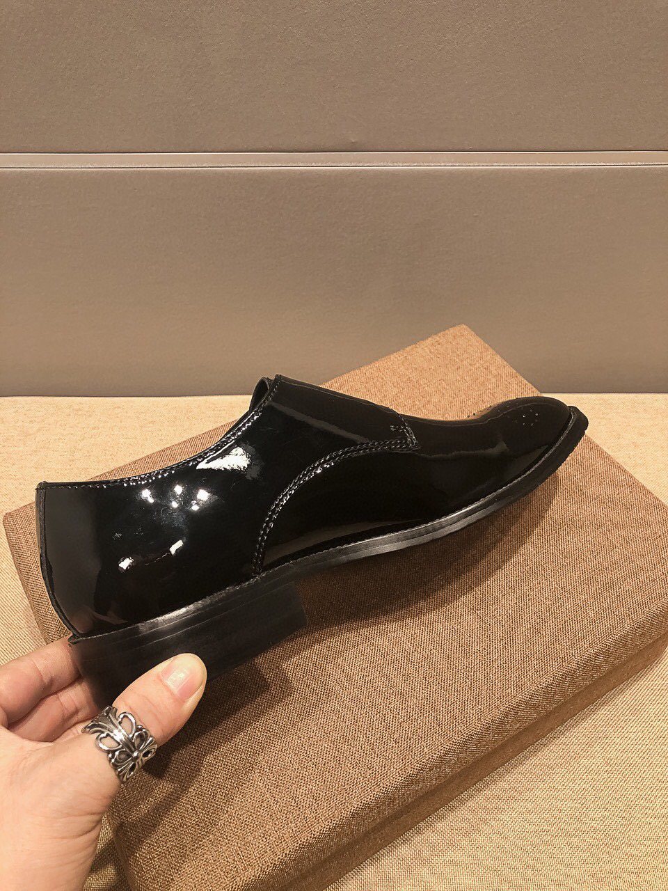 Versace Men's Black Embroidered Dress Shoes