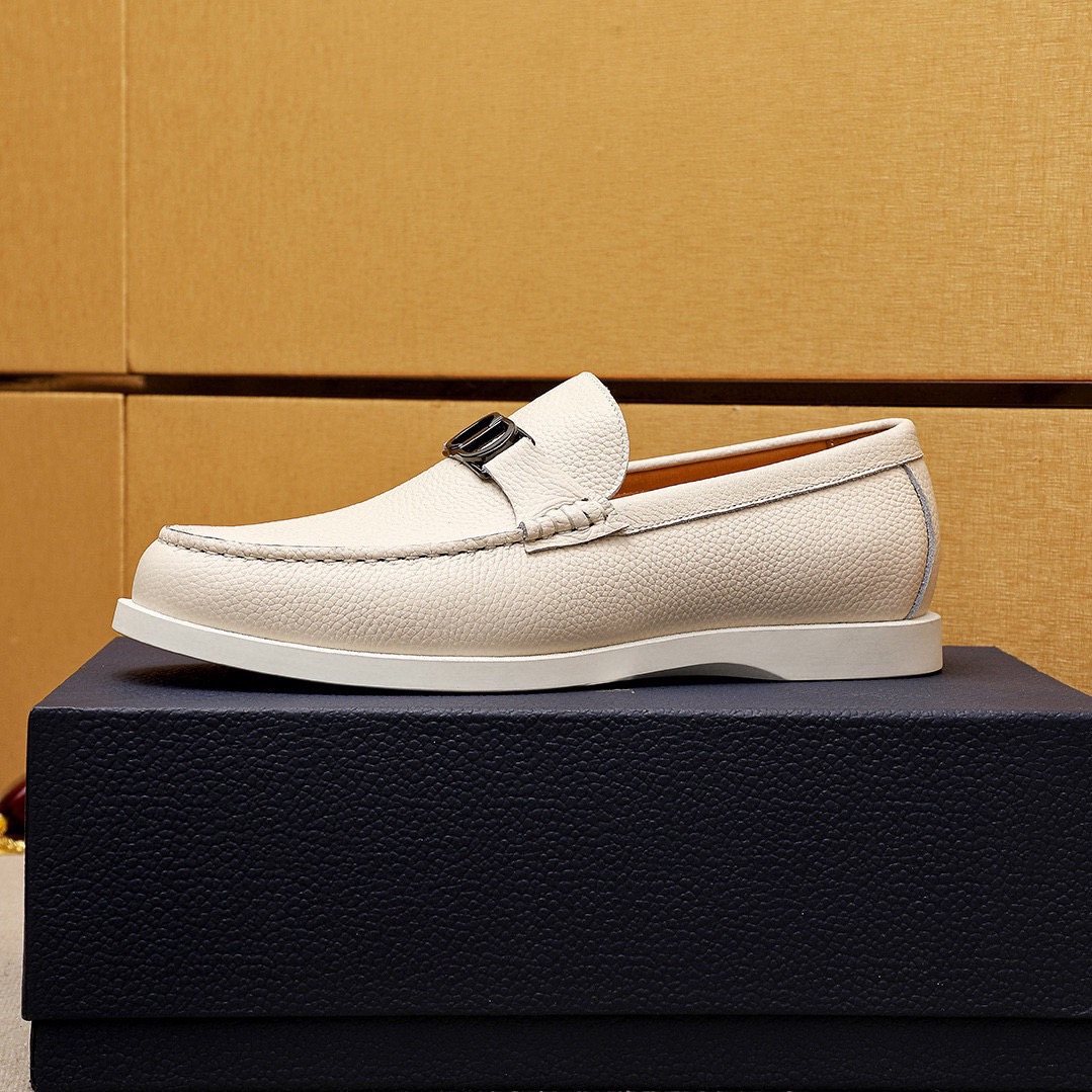 Dior Textured Leather Slip-On Shoes