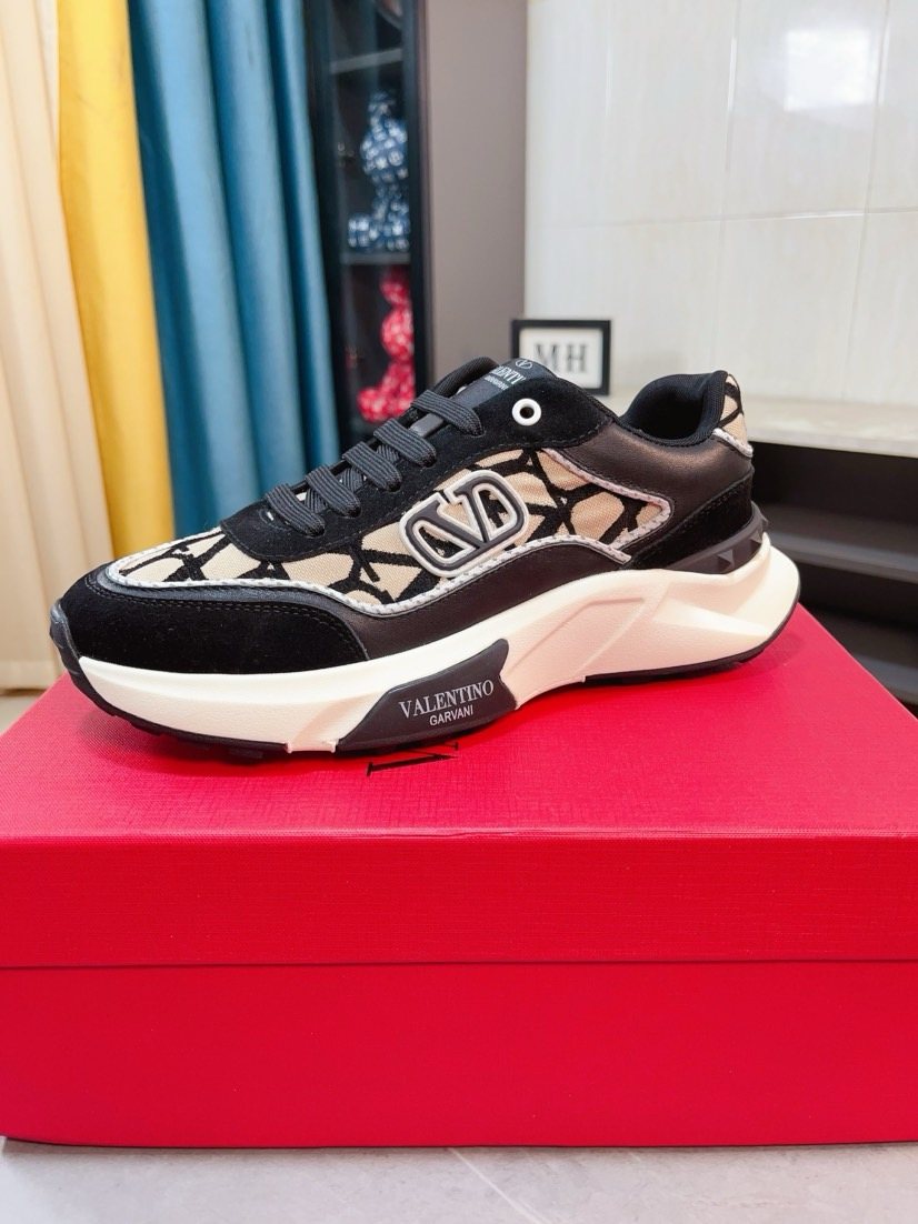 Valentino Patterned Panel Sneakers