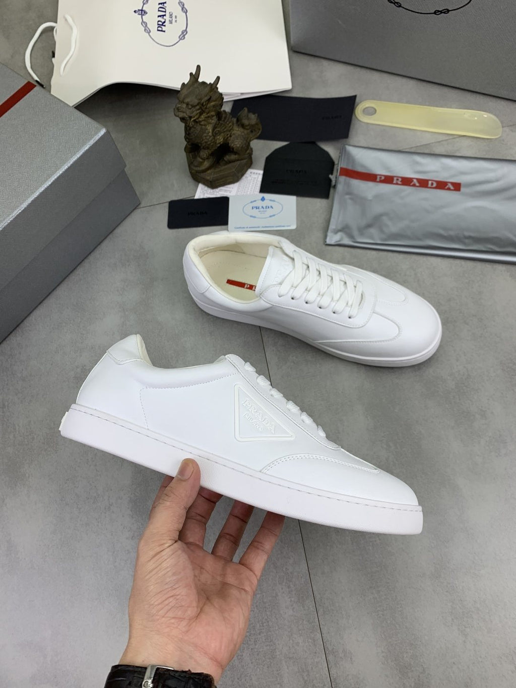 Prada Paneled Low-Top Sneakers