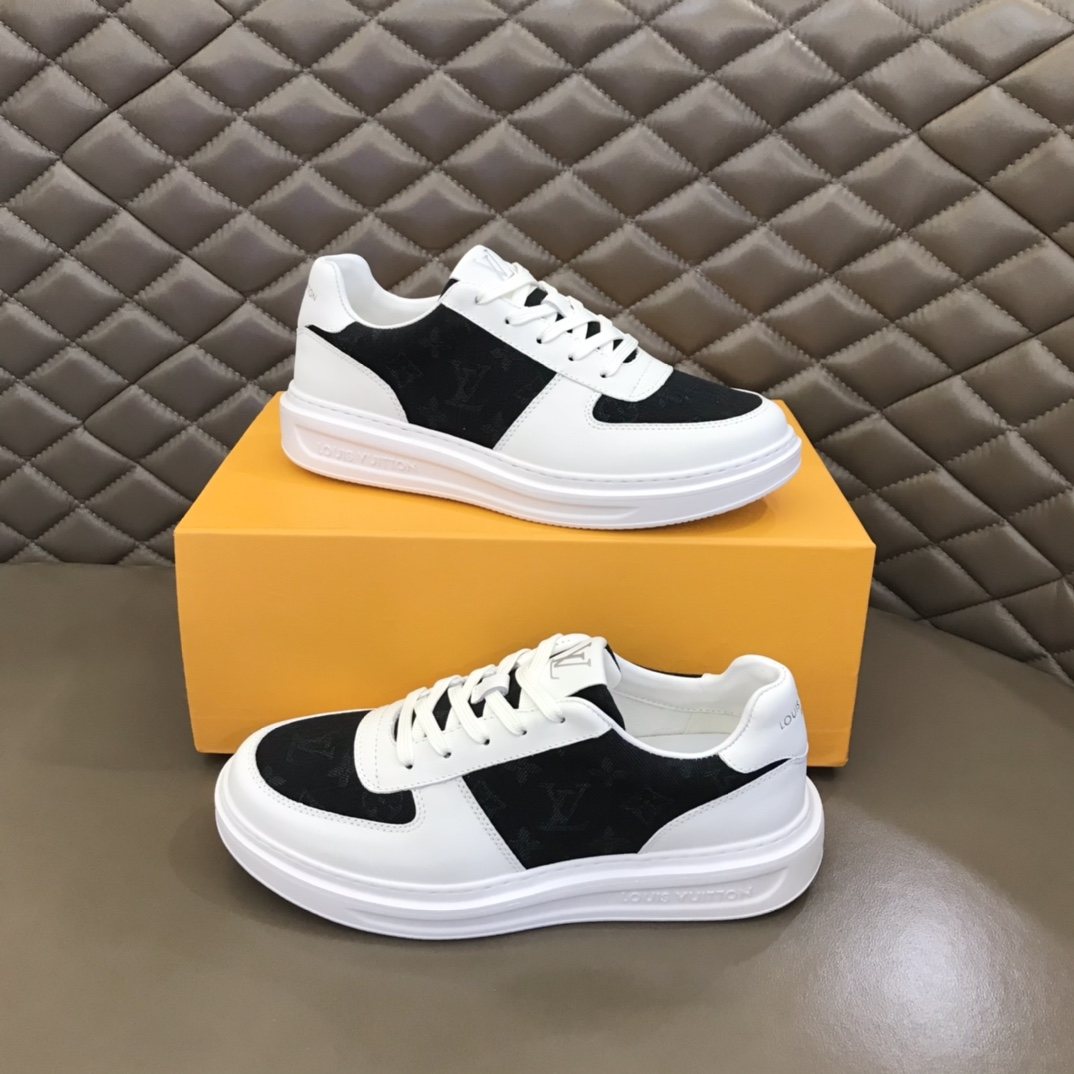 Louis Vuitton Men's Monogram Panel Low-Top Sneakers - Rounded Toe