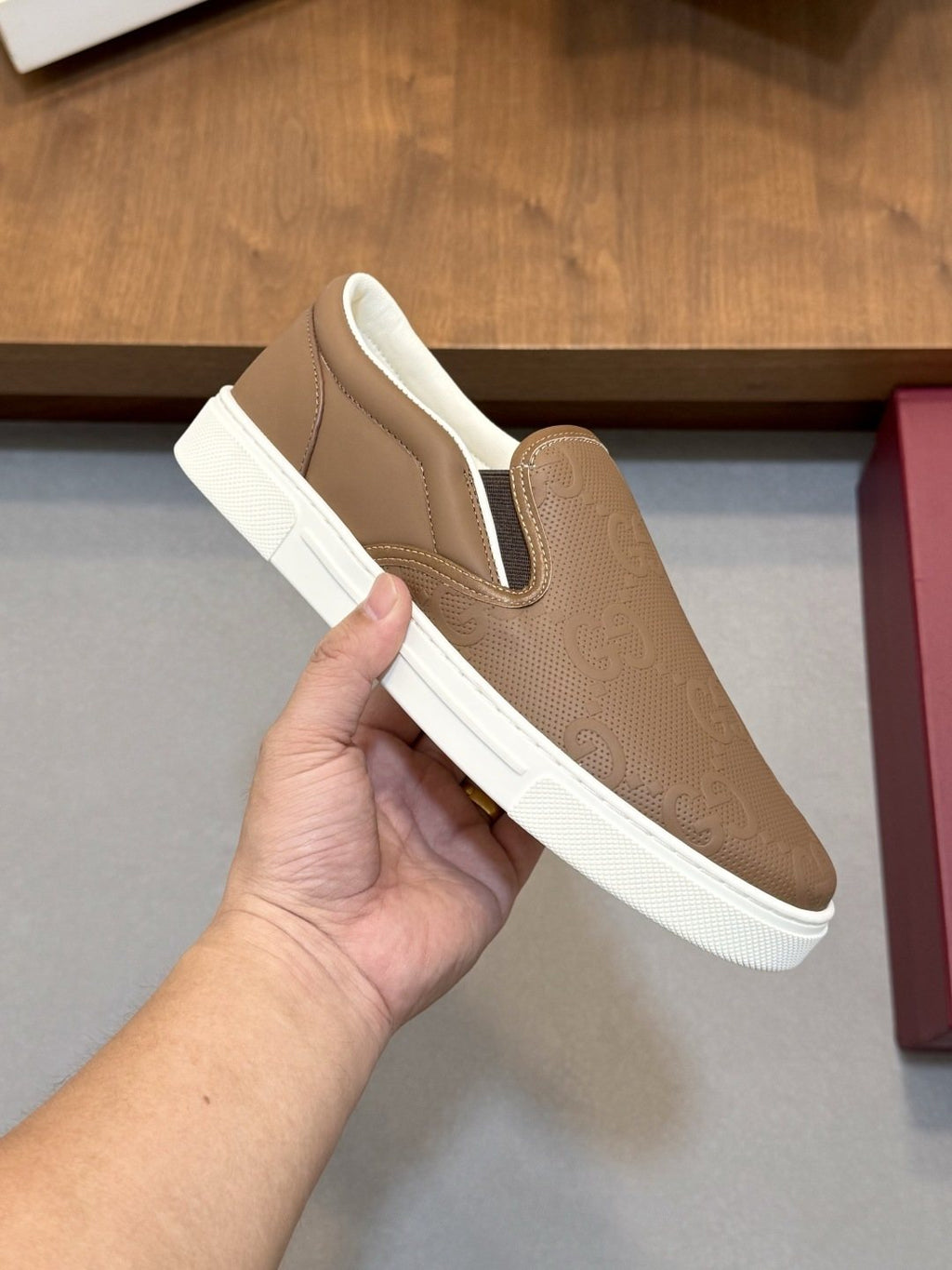 Gucci Embossed Slip-On Sneakers