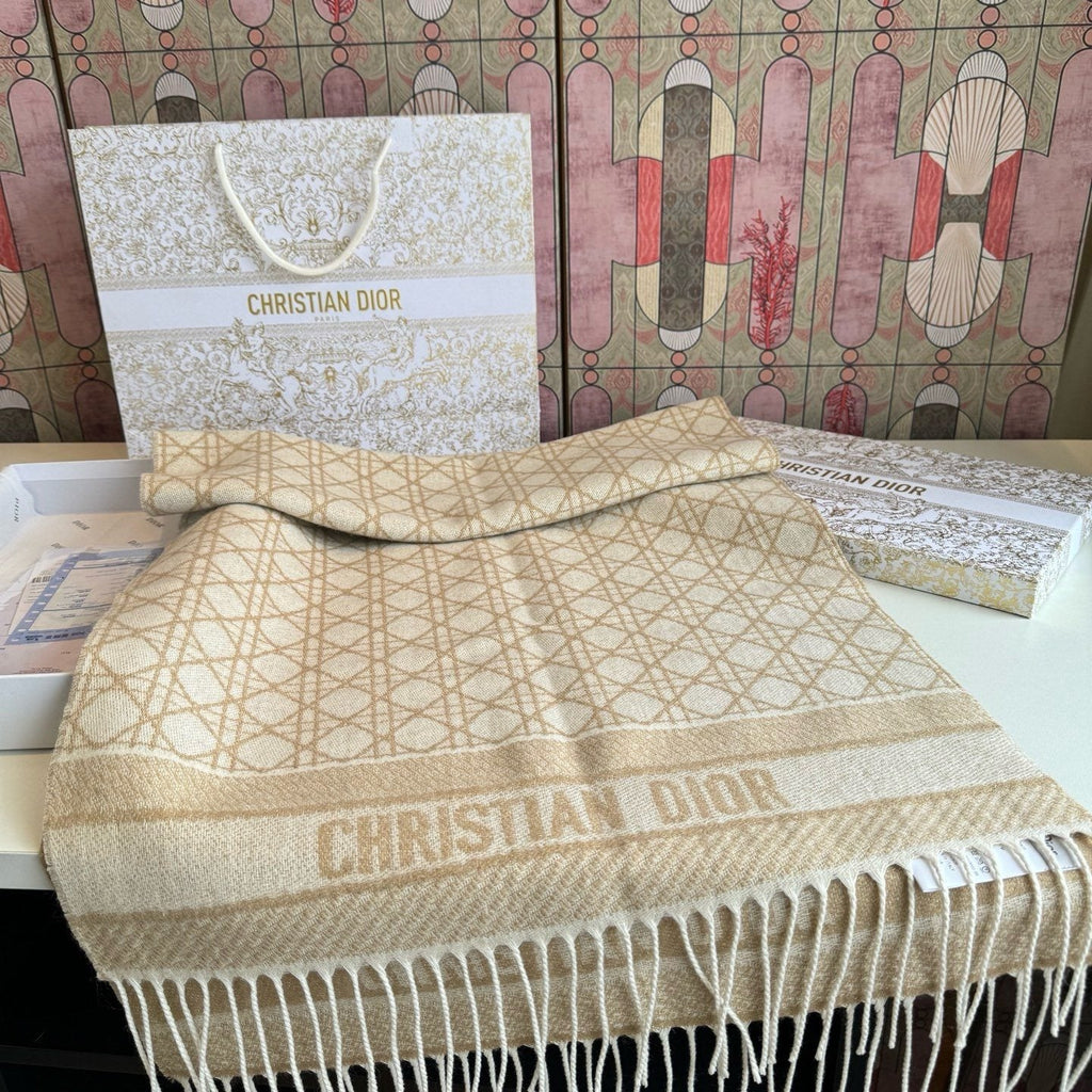 Dior Geometric Fringe Scarf