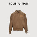 Louis Vuitton LV Monogram Jacquard Fleece Stand Collar Jacket Camel